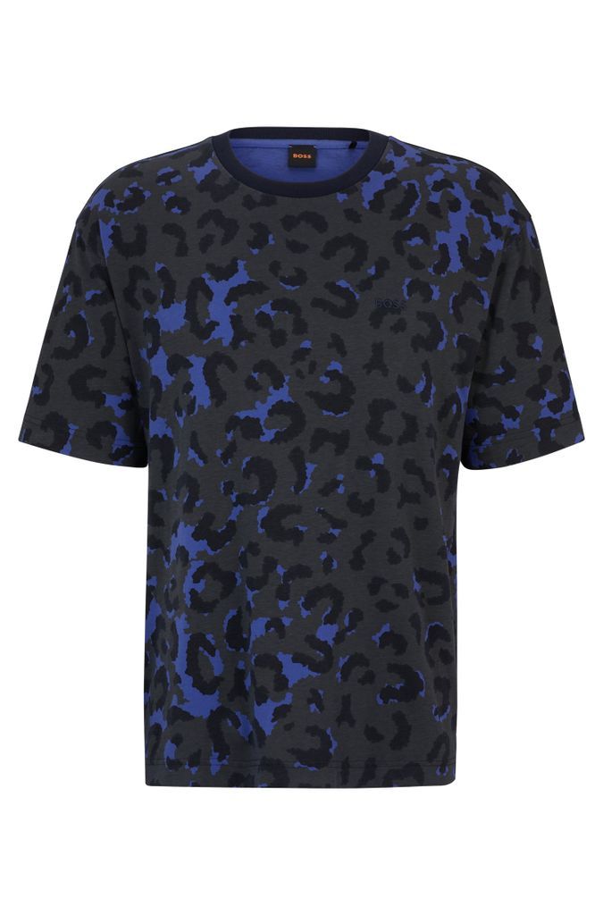 Leopard-print T-shirt in cotton jersey