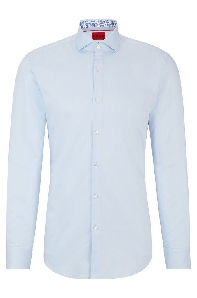 Slim-fit shirt in easy-iron cotton twill
