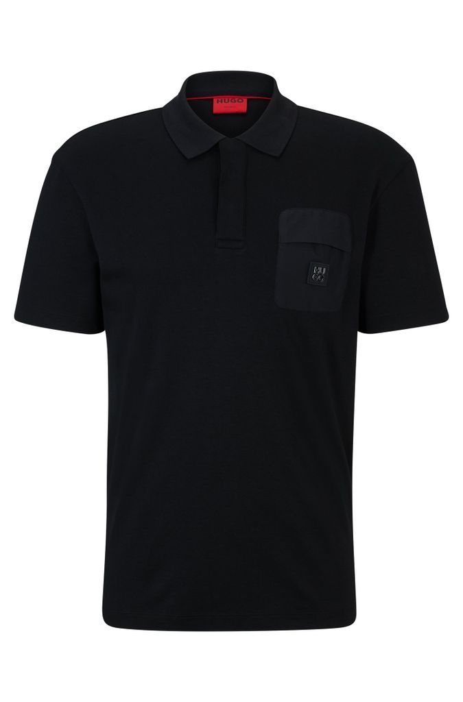 Interlock-cotton polo shirt with stacked-logo trim