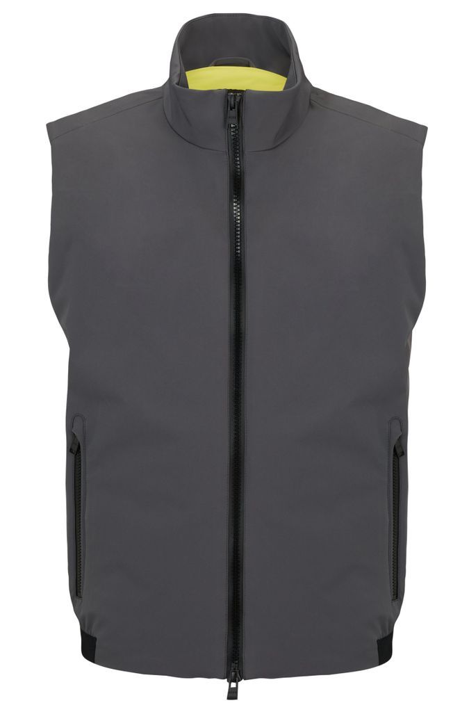 Regular-fit gilet in water-repellent performance-stretch fabric