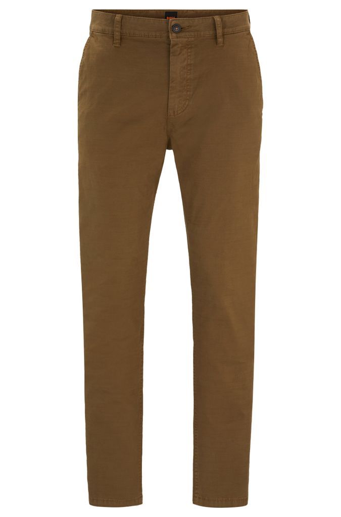 Tapered-fit trousers in stretch-cotton broken twill
