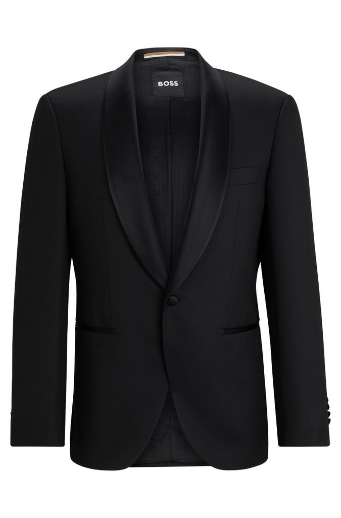 Regular-fit tuxedo jacket in virgin-wool serge