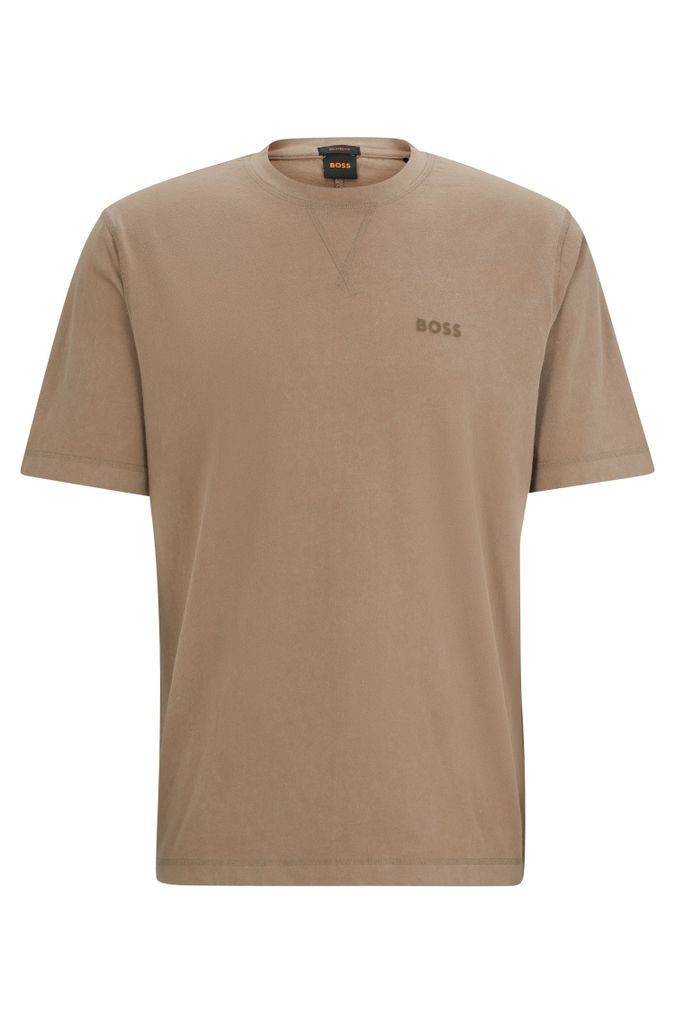 Garment-dyed T-shirt in cotton with logo detail