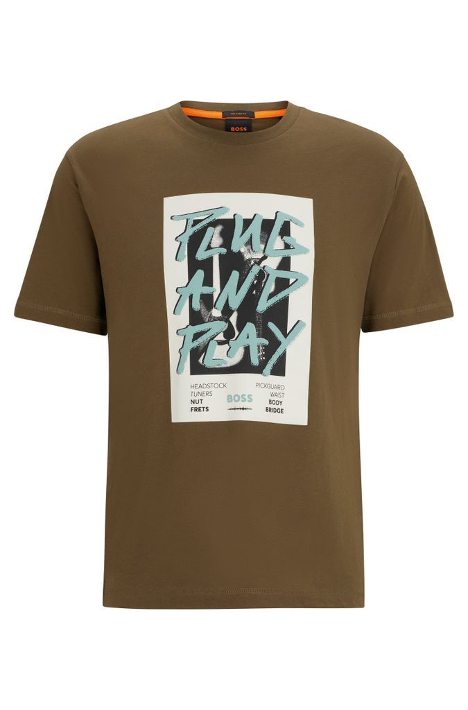 Regular-fit T-shirt in cotton with seasonal graphic print