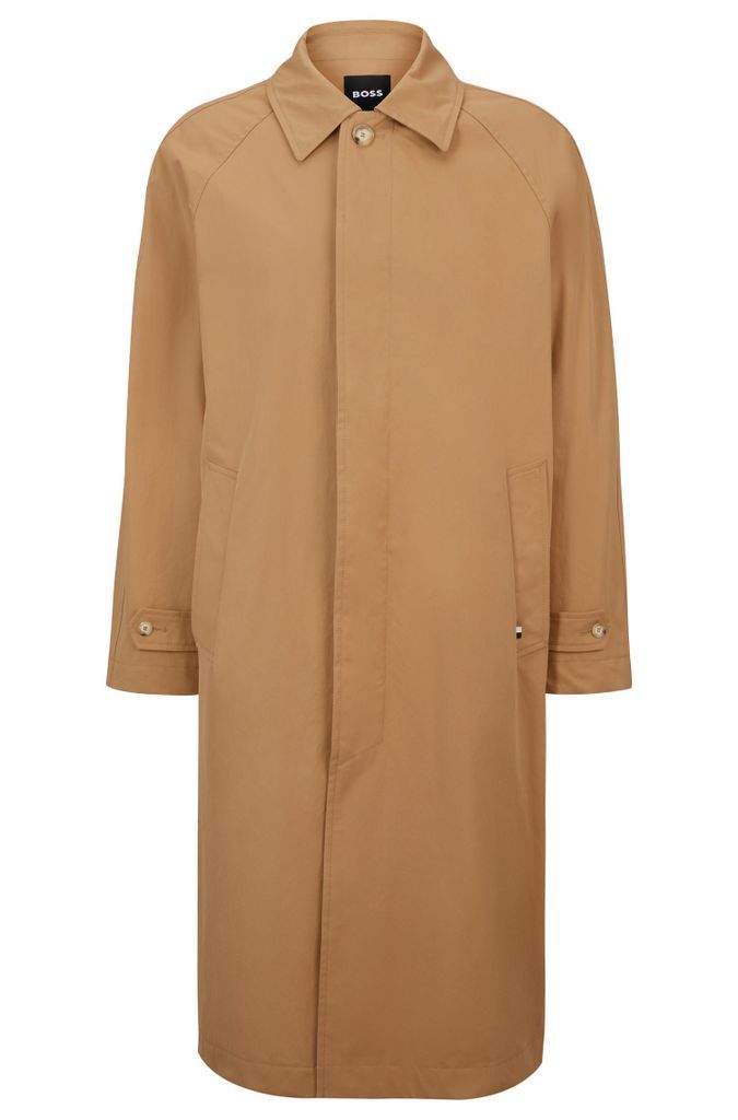Relaxed-fit coat in cotton with concealed closure