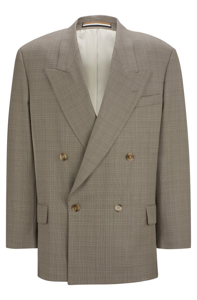 Relaxed-fit jacket in checked virgin-wool serge