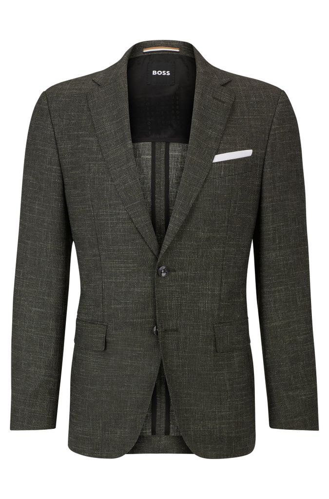 Slim-fit jacket in a patterned wool blend