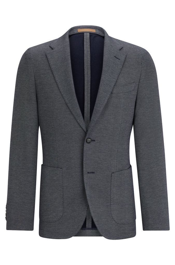 Slim-fit jacket in cotton, cashmere and silk