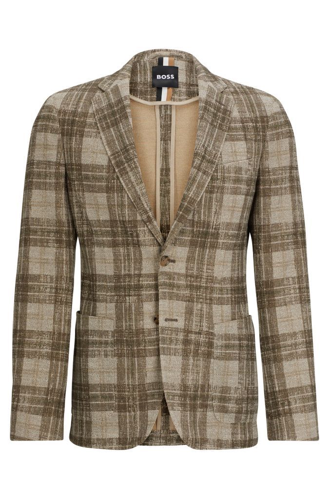 Slim-fit jacket in checked stretch jersey