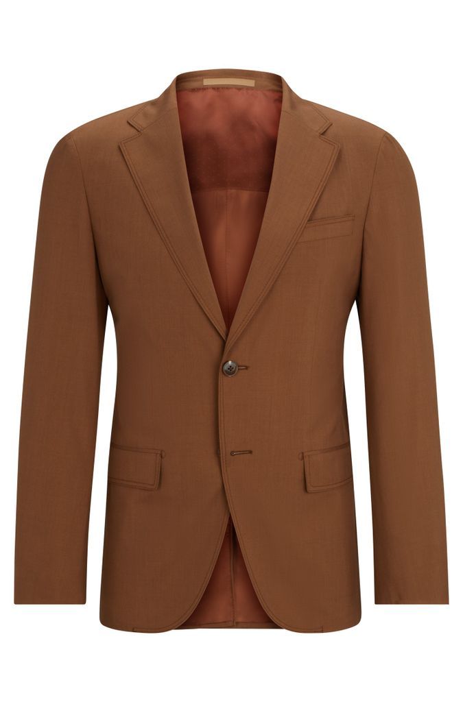 Slim-fit jacket in silk and virgin wool