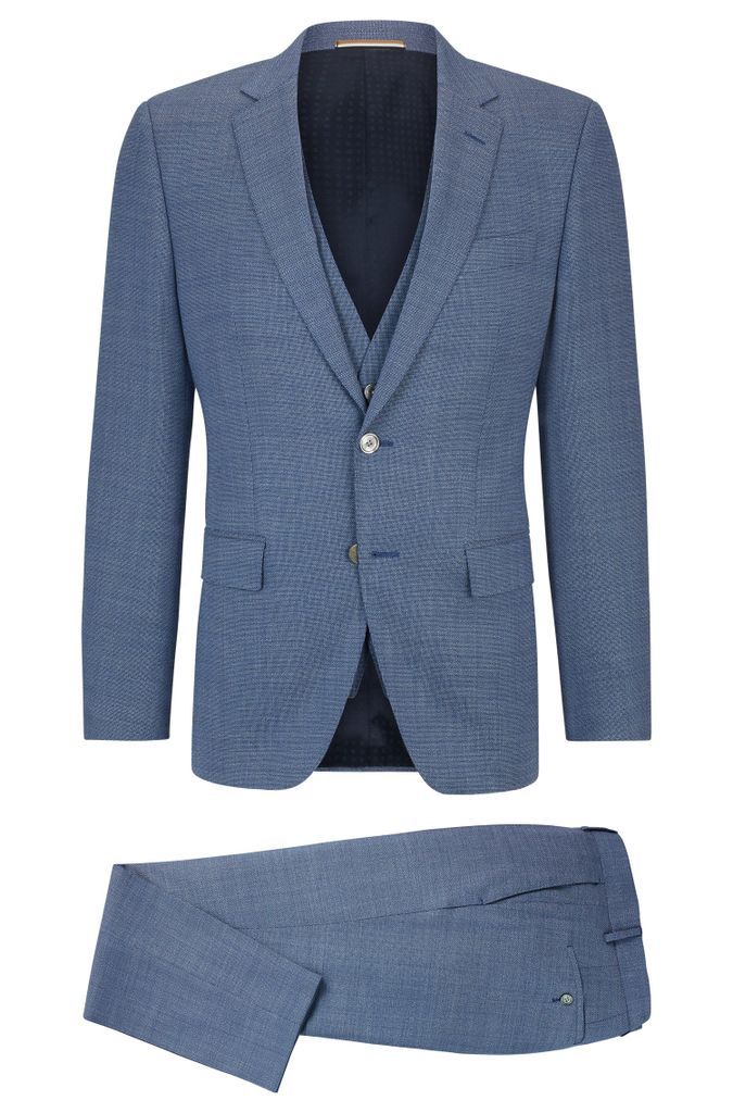Slim-fit suit in a hopsack-weave wool blend