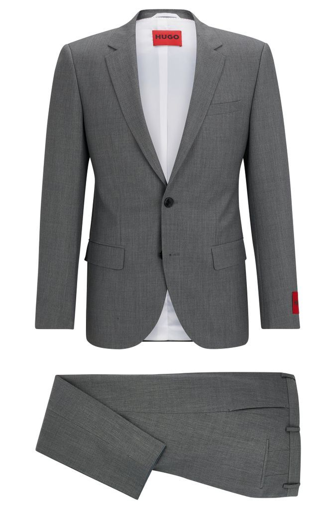 Slim-fit suit in micro-patterned performance-stretch cloth