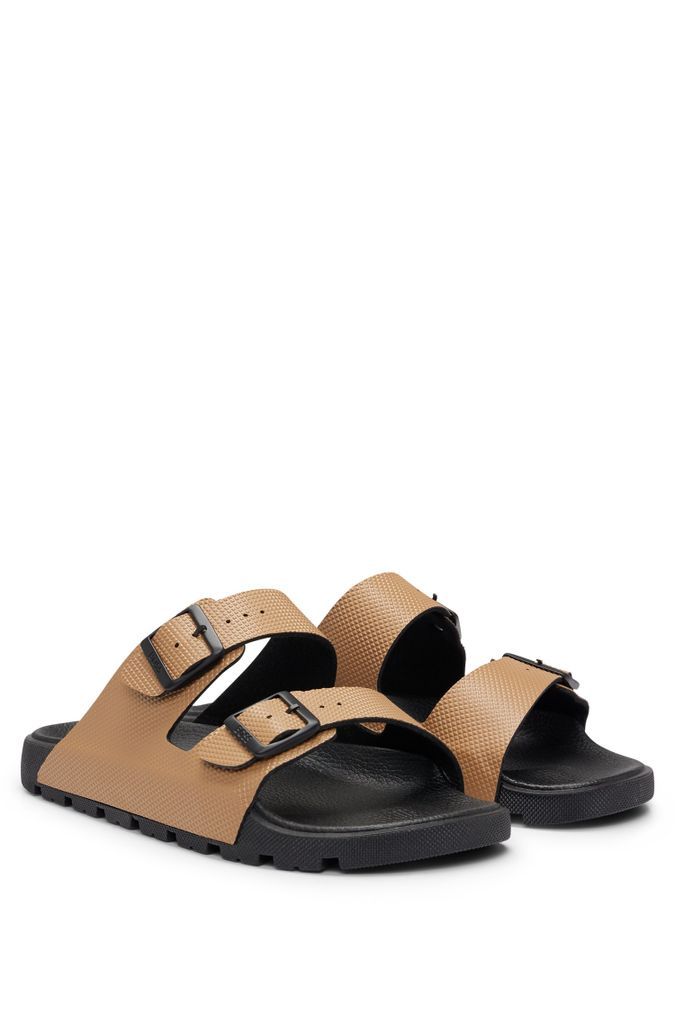 All-gender twin-strap sandals with structured uppers