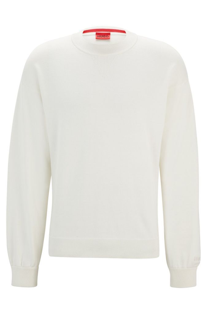 Organic-cotton sweater with embroidered logo