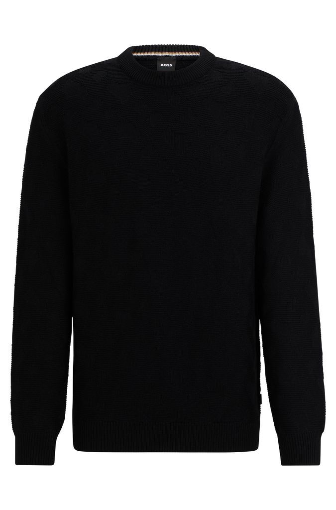 Monogram-structured sweater in virgin wool