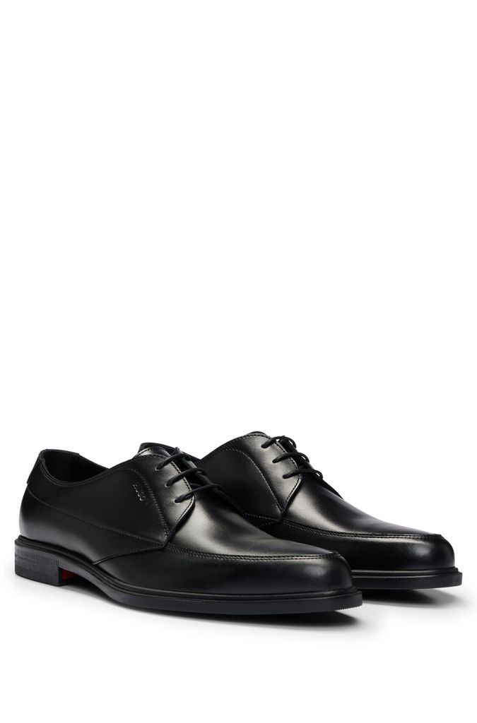 Leather Derby lace-up shoes with embossed branding