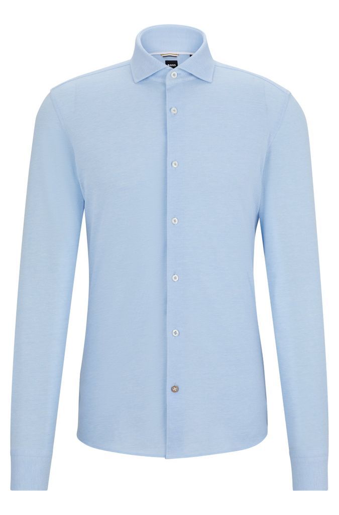 Casual-fit long-sleeved shirt in cotton jersey