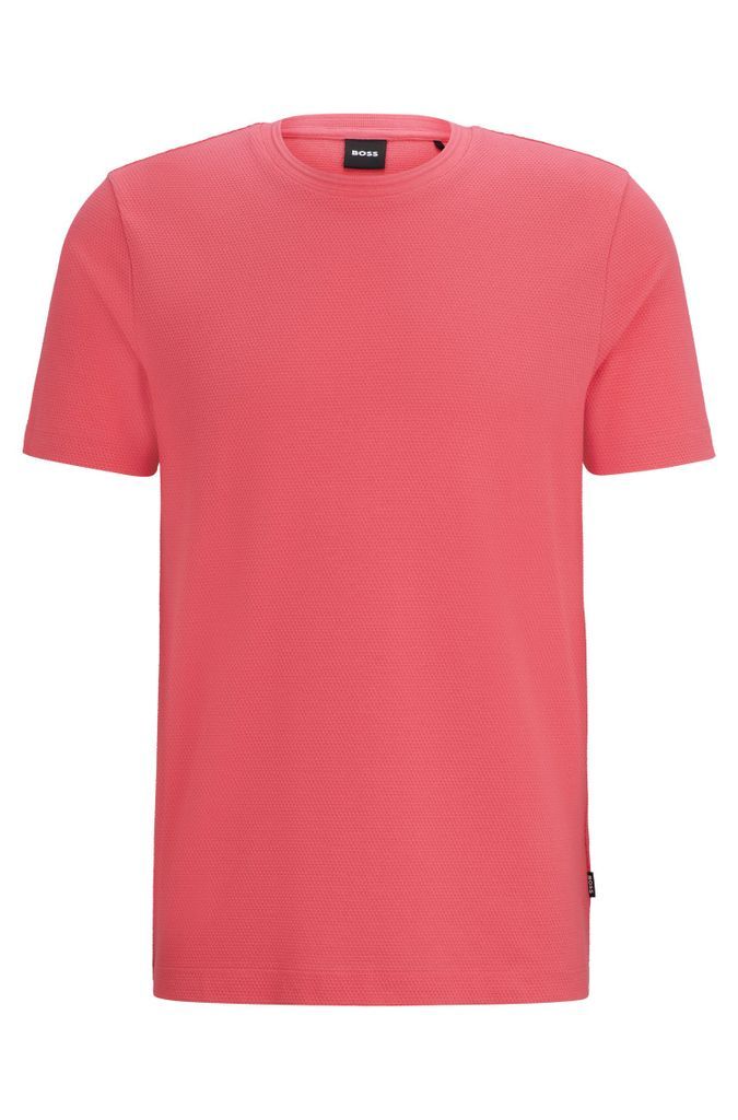 Cotton-blend T-shirt with bubble-jacquard structure
