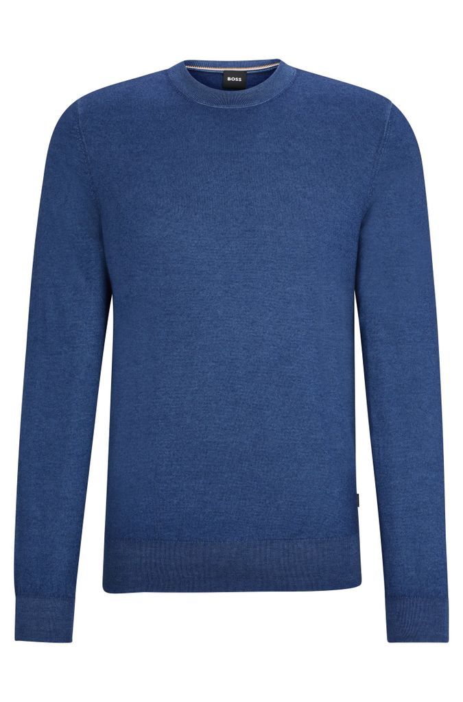 Regular-fit sweater in 100% cashmere with ribbed cuffs