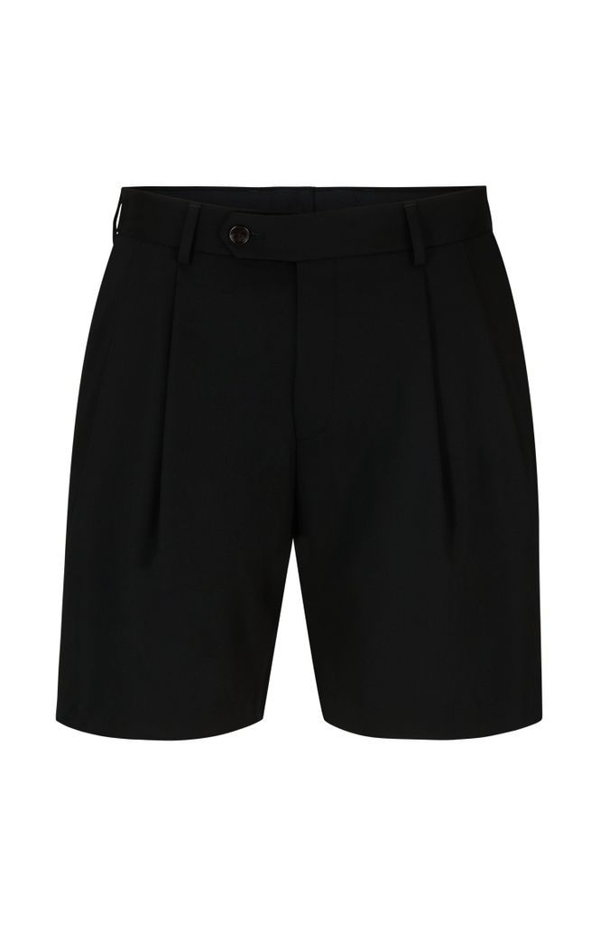 Relaxed-fit shorts in stretch virgin wool