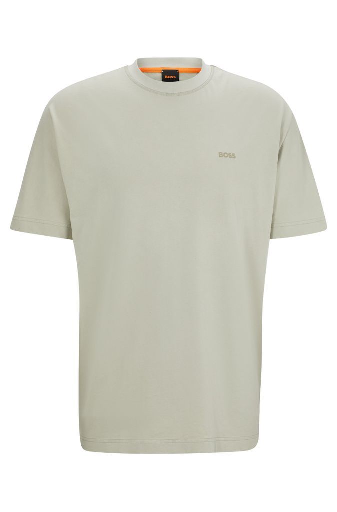 Relaxed-fit T-shirt in pure cotton with embroidered logo
