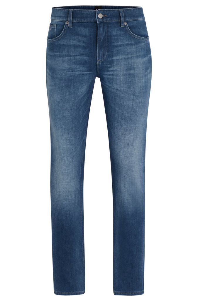 Slim-fit jeans in blue Italian cashmere-touch denim