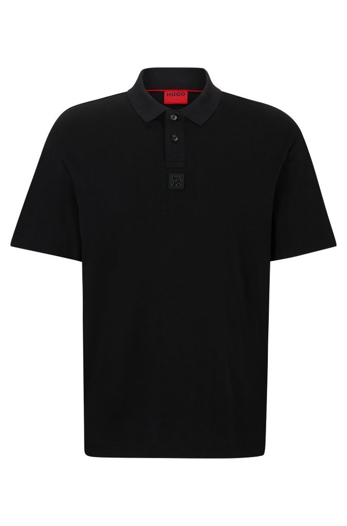 Interlock-cotton polo shirt with stacked logo