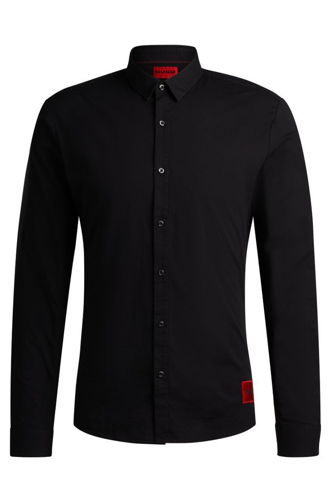 Extra-slim-fit shirt in stretch-cotton canvas