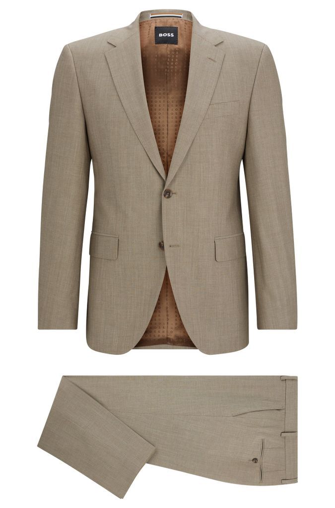 Regular-fit suit in melange wrinkle-resistant cloth