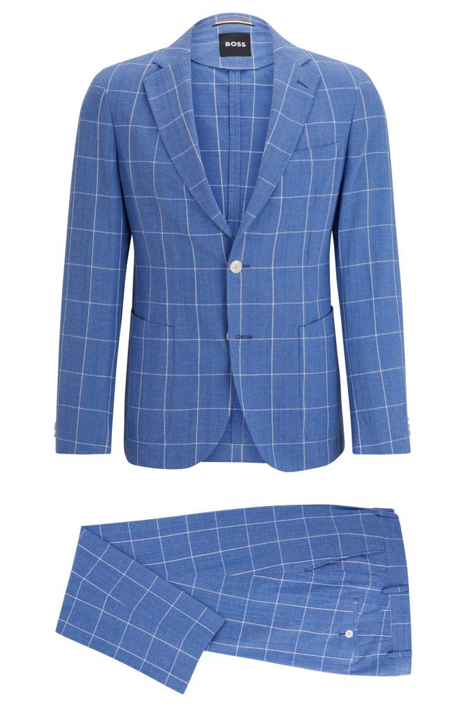 Slim-fit two-piece suit in checked material