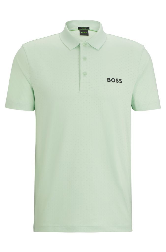 Degradé-jacquard polo shirt with contrast logo