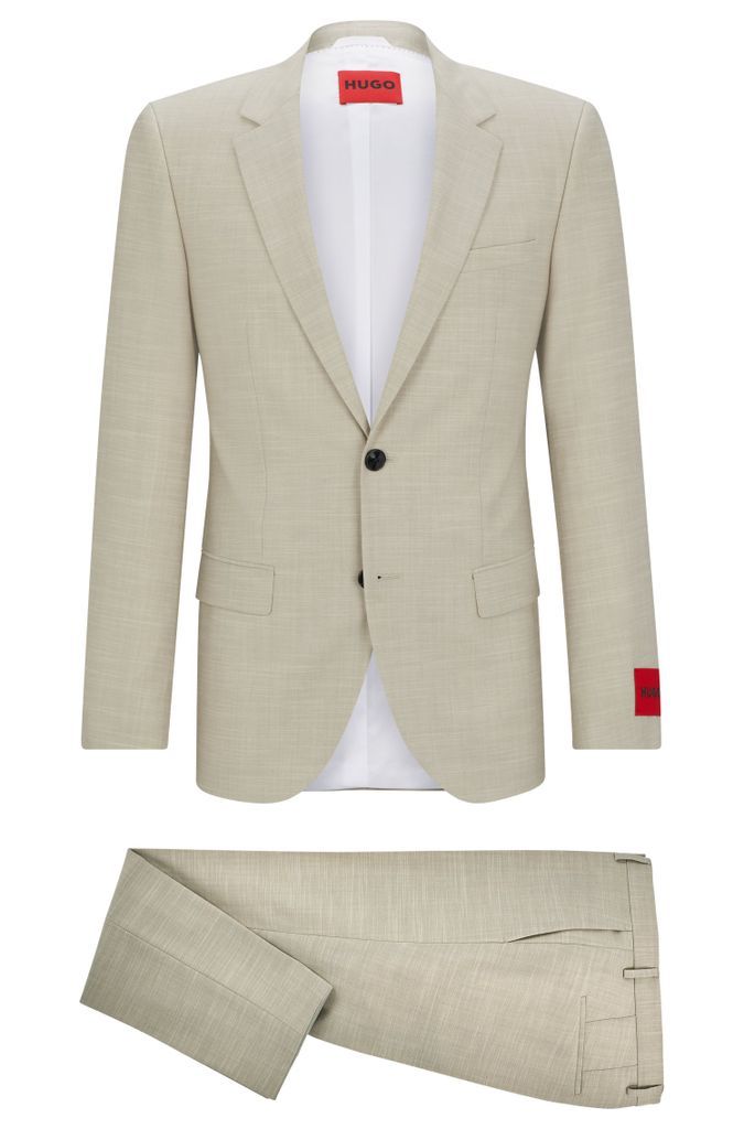 Slim-fit suit in patterned performance-stretch fabric