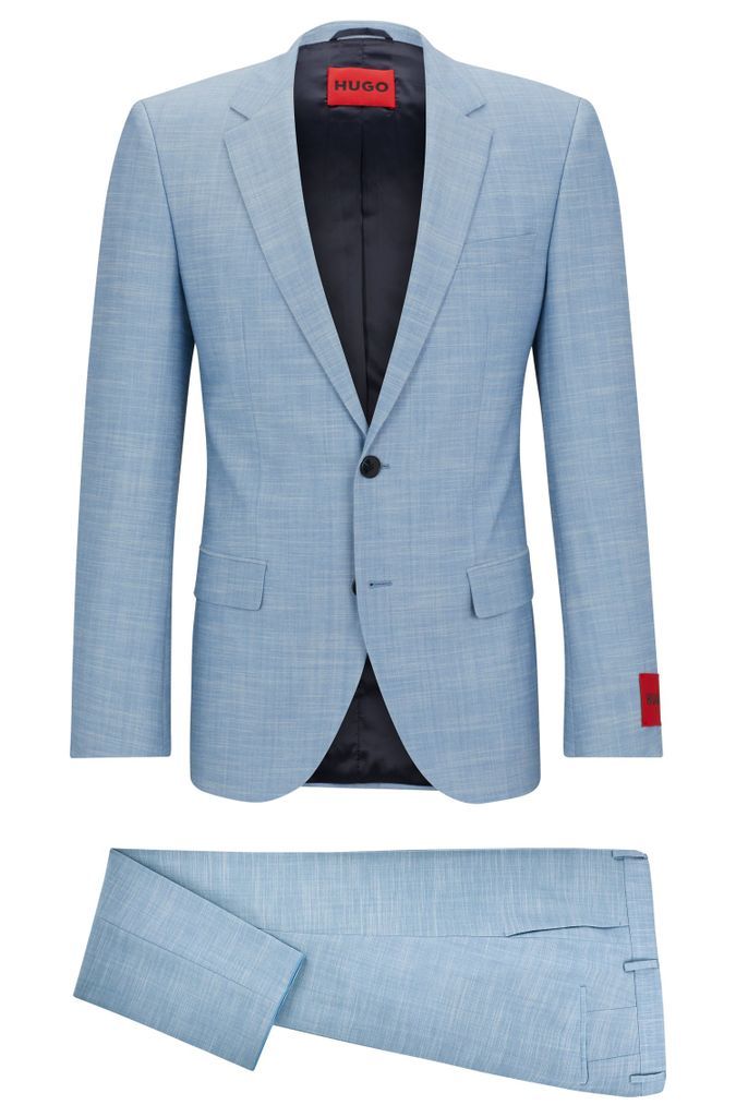 Slim-fit suit in patterned performance-stretch fabric