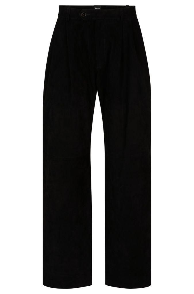 Suede trousers with soft lining