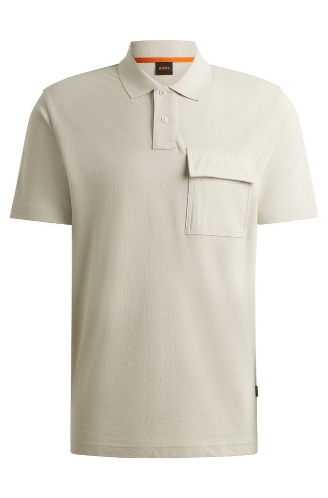 Relaxed-fit cotton-piqué polo shirt with tonal pocket