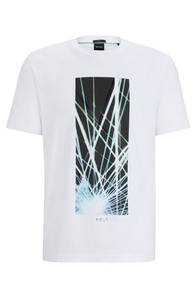 Regular-fit T-shirt in stretch cotton with seasonal artwork