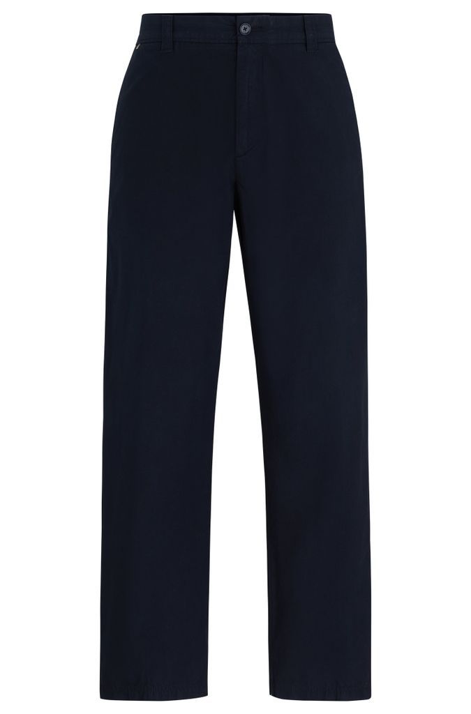 Relaxed-fit trousers in stretch-cotton poplin