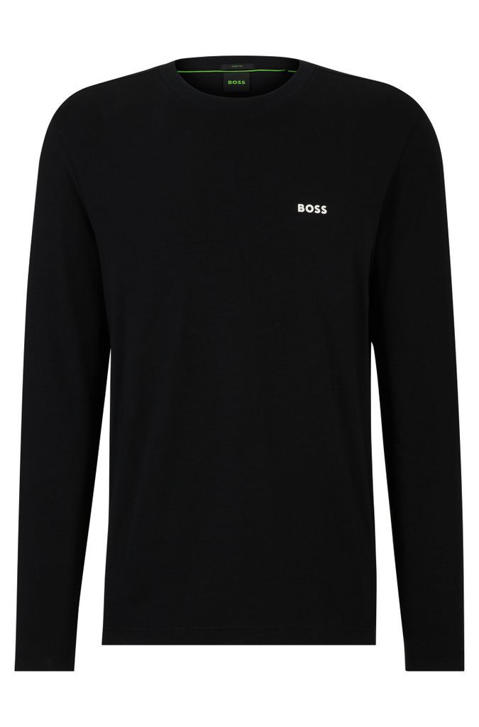 Stretch-cotton regular-fit T-shirt with contrast logo