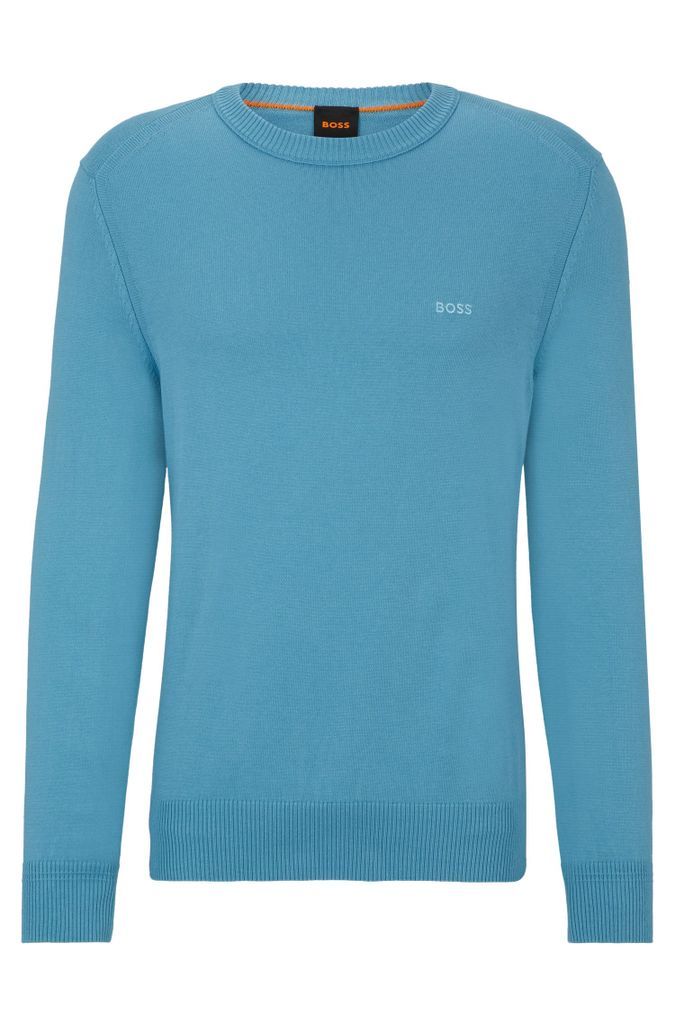 Cotton-jersey regular-fit sweatshirt with embroidered logo