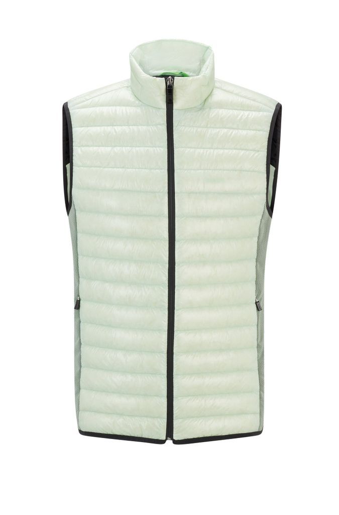 Lightweight water-repellent gilet with down filling