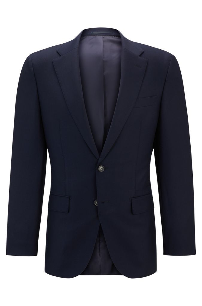 Slim-fit jacket in virgin wool with stretch