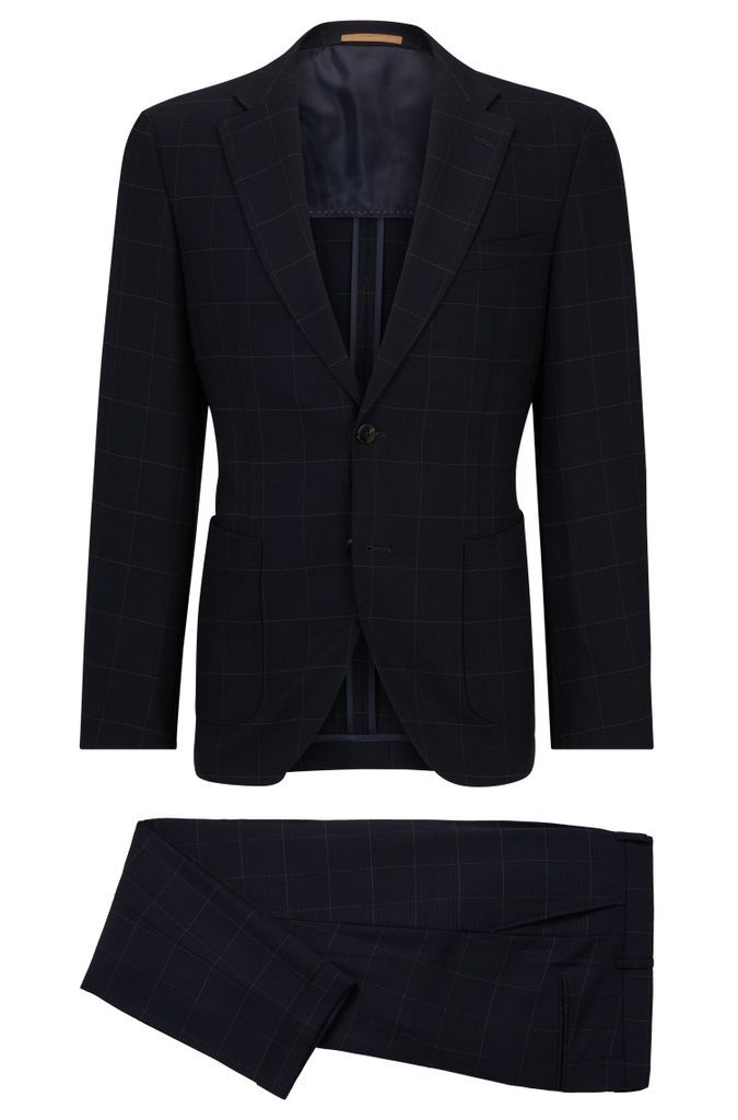 Slim-fit suit in a checked wool blend