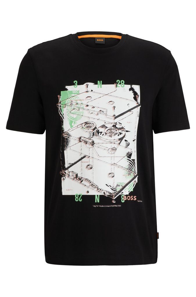 Cotton-jersey T-shirt with seasonal print