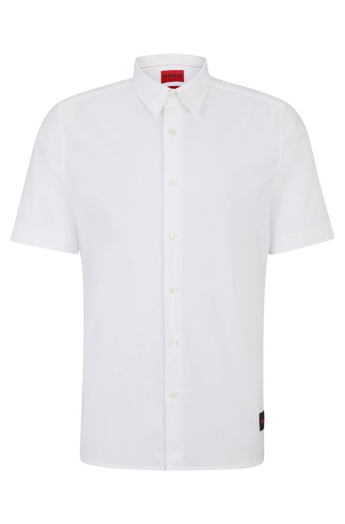 Relaxed-fit shirt in stretch-cotton canvas