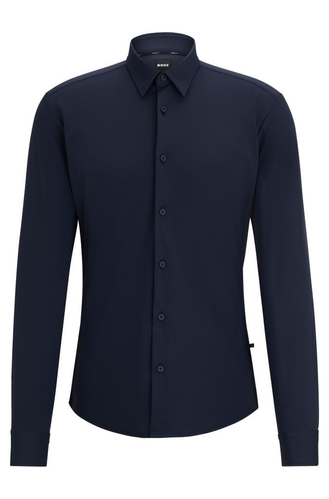 Slim-fit shirt in performance-stretch jersey