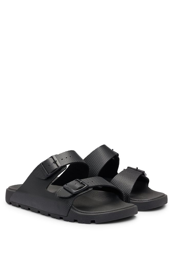 All-gender twin-strap sandals with structured uppers