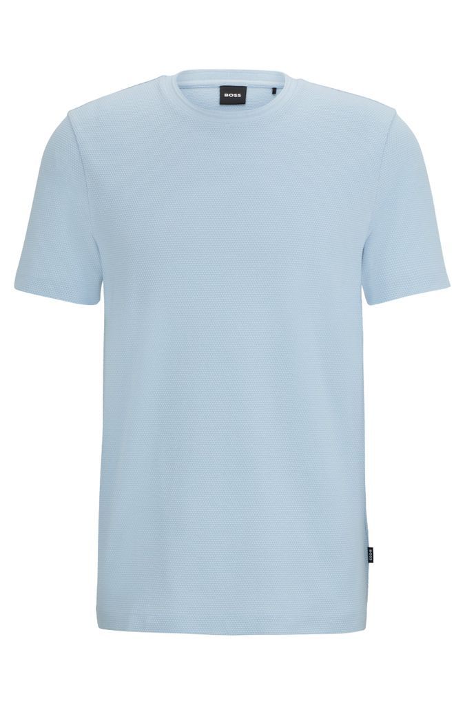 Cotton-blend T-shirt with bubble-jacquard structure