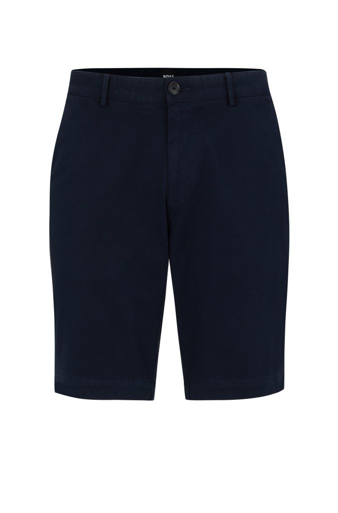 Slim-fit shorts in stretch-cotton gabardine