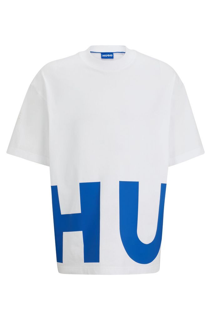Cotton-jersey T-shirt with wrap-around logo