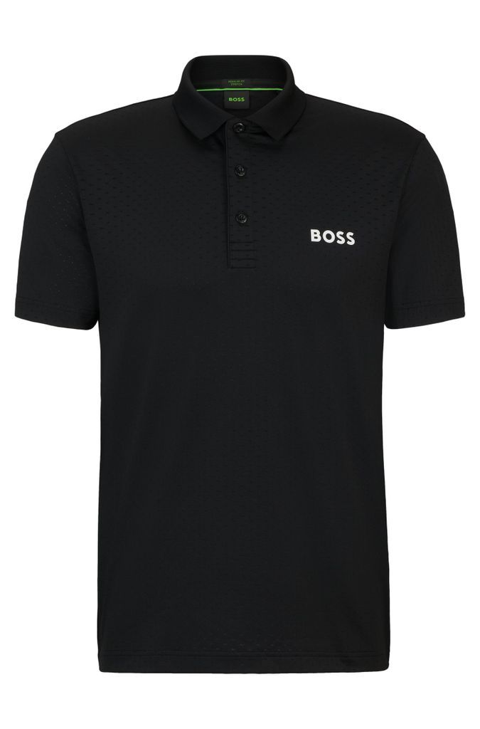 Degradé-jacquard polo shirt with contrast logo